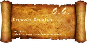 Orgován Orsolya névjegykártya